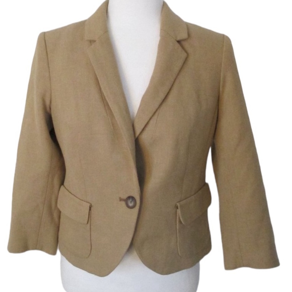 Womens Camel Tailored Blazer Jacket